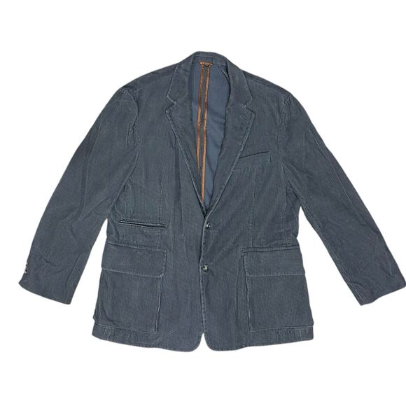 J Peterman Men's Size 46 Gray Sport Coat Corduroy Blazer Jacket Heavy J. Grey